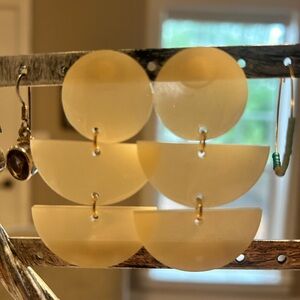 Elegant Cream Dangle Earrings